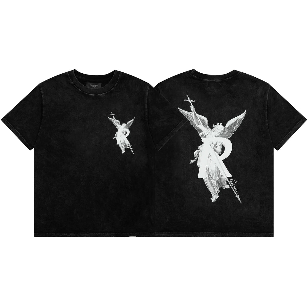 Represent Archangel & Sword "R" Graphic T-Shirt - Vintage Black