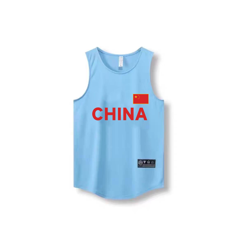 中国国家队篮球背心训练无袖投篮服运动上衣宽松健身窄肩球衣跑步