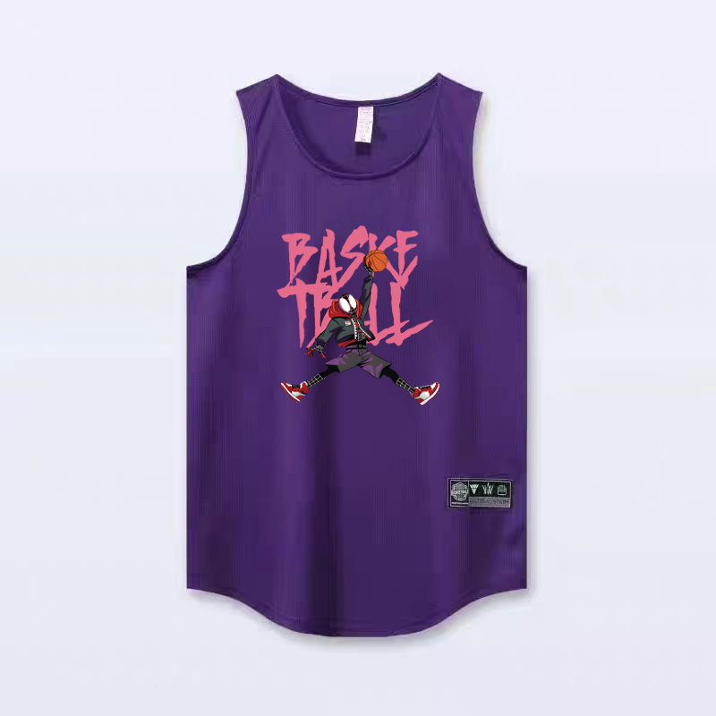 Spider Man dunk niche basketball vest training sleeveless basketball shooting suit sports loose fitness narrow shoulder jersey