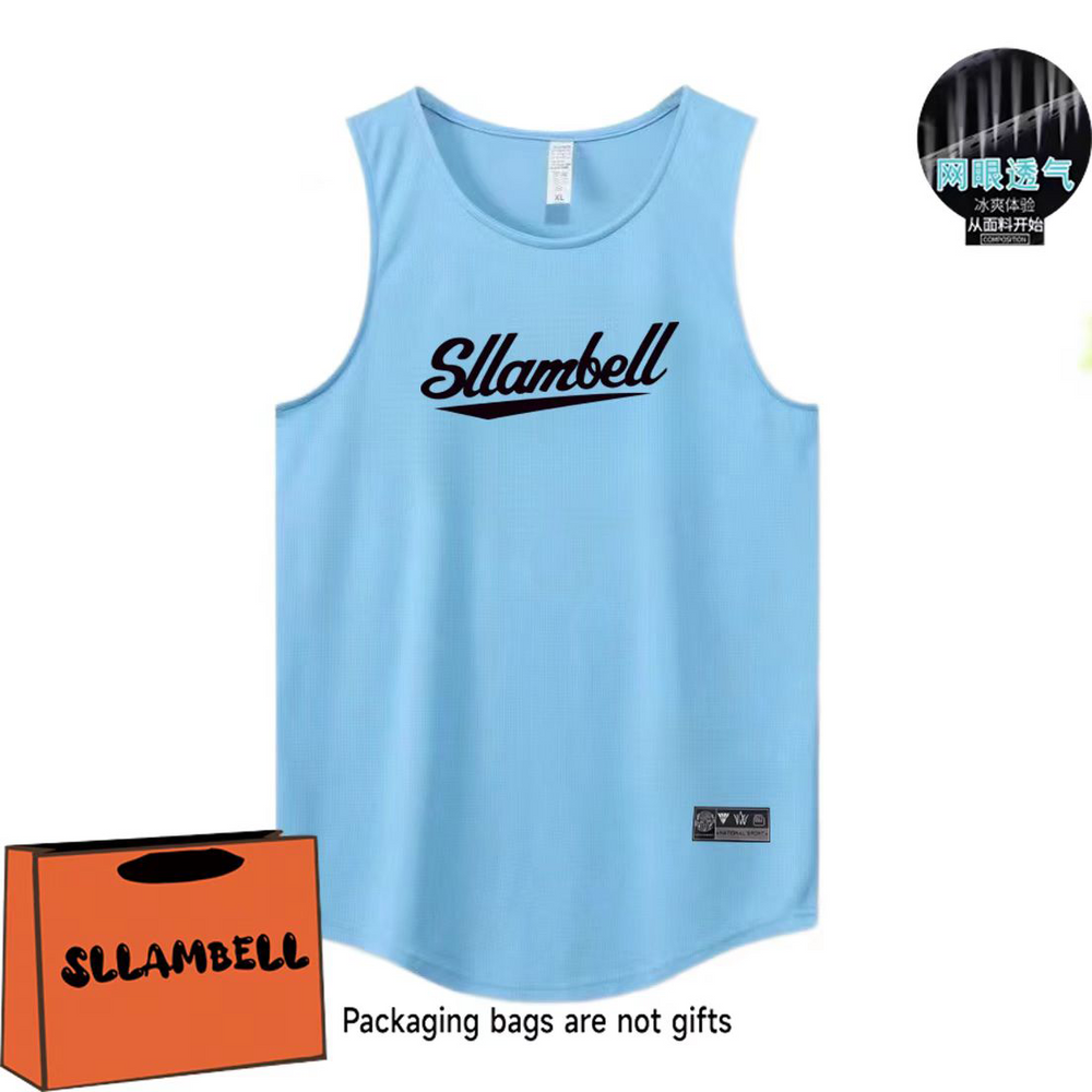 Letter print basketball quick drying mesh American training vest shooting summer loose round neck breathable and moisture absorbing sleeveless