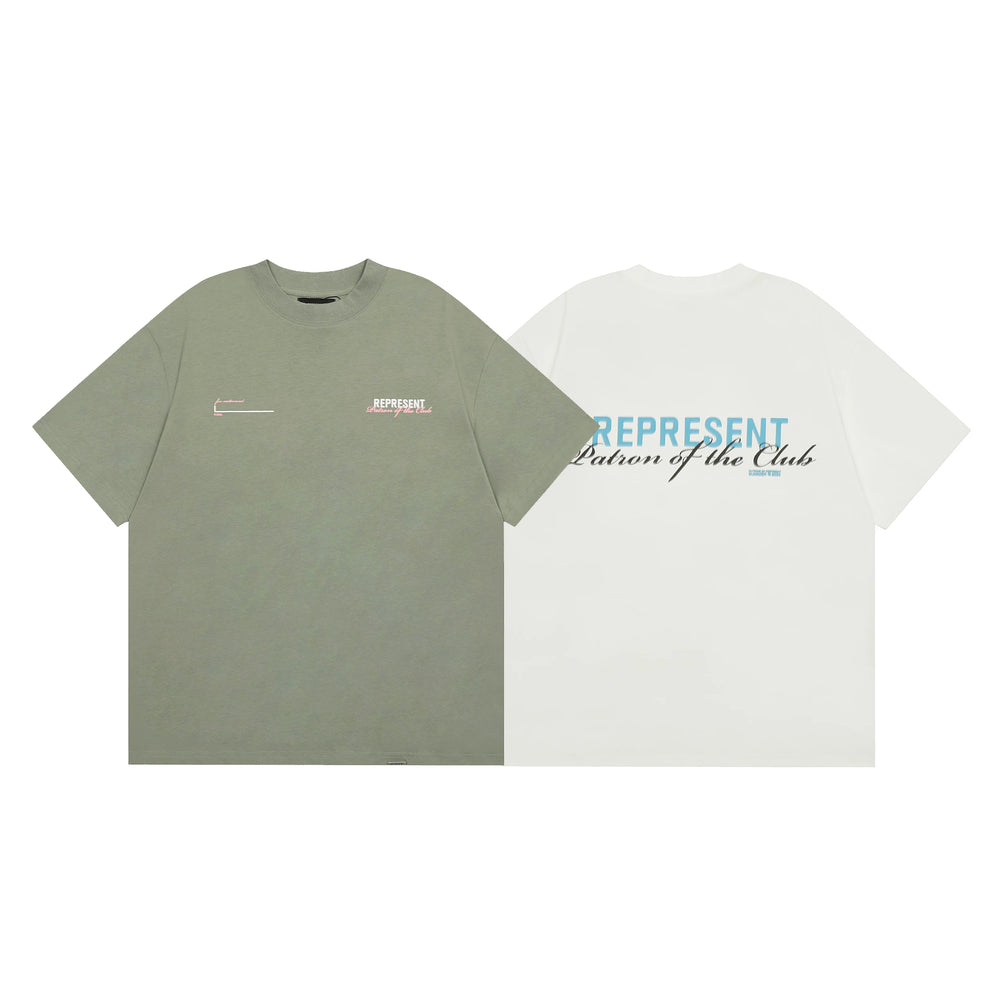 Representative colored letter slogan short sleeved American niche trendy brand high street summer pure cotton loose fitting men's and women's T-shirt