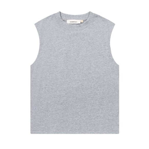 FOG Double Line ESSENTIALS Three Dimensional Letter Logo Summer Trendy High Street Loose Casual Sleeveless T-shirt Tank Top (5)