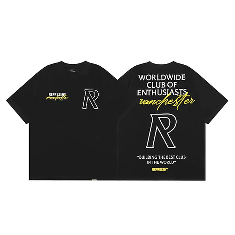 Representative London exhibition limited edition slogan short sleeved American trendy brand casual summer pure cotton loose men's and women's T-shirt