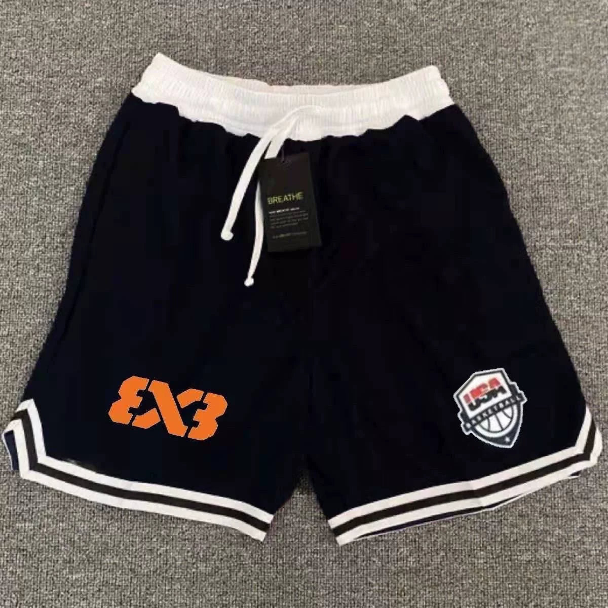 American shorts basketball 3v3 training five point shorts quick drying mesh three on three master tournament sports loose casual pants