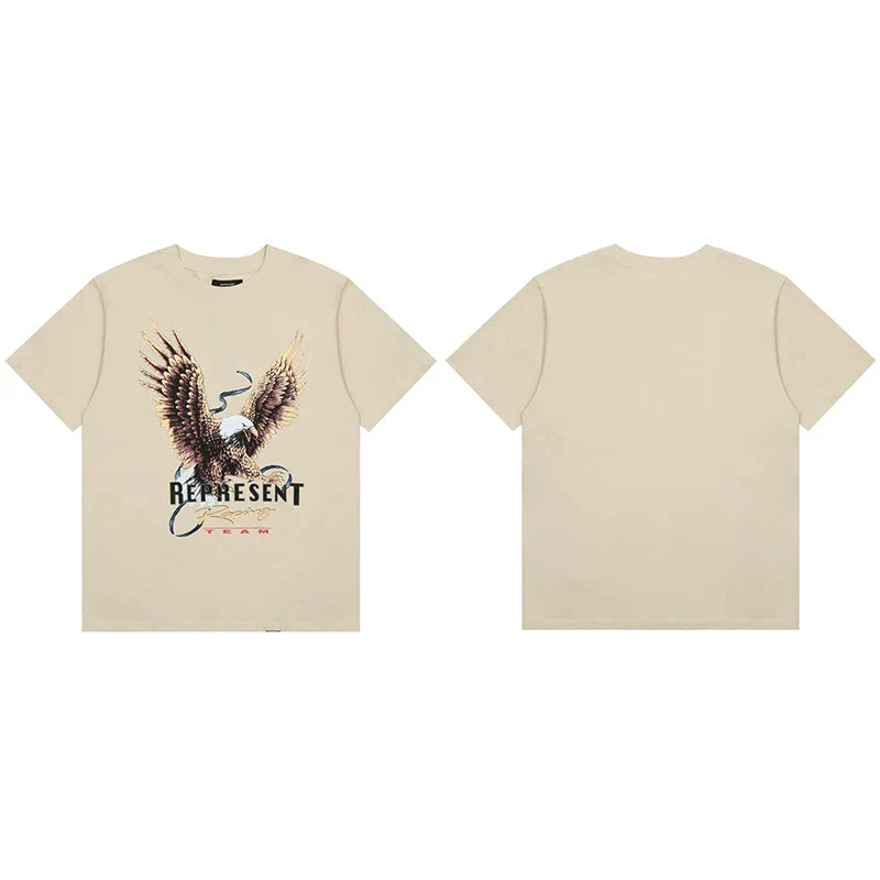 Represent "Racing" Eagle Graphic T-Shirt - Off-White