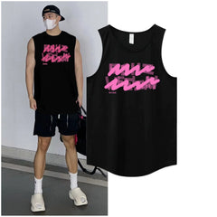 New Ins trendy brand summer ice silk cool sensation quick drying mesh breathable versatile men's and women's sleeveless camisole trendy