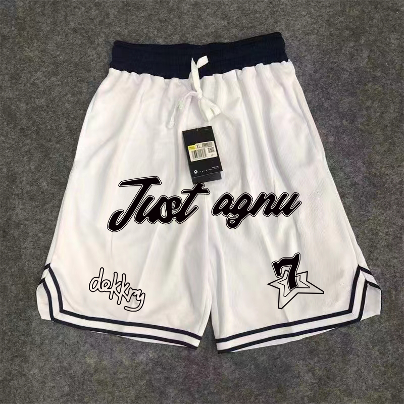 Printed American basketball shorts, quick drying mesh five quarter pants, training stripes, trendy sports, loose fit, fitness, running, summer