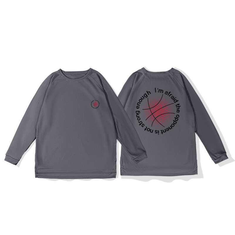 New Spring and Autumn [Sunset Basketball] Mesh Quick drying Sports Shoulder Long sleeved T-shirt for Men's Training American Shooting Suit