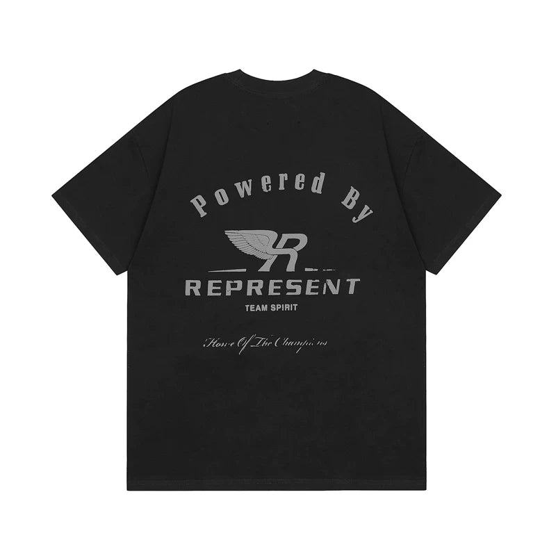 Representative relief foam letter short sleeved American high street casual summer pure cotton loose trendy brand couple T-shirt