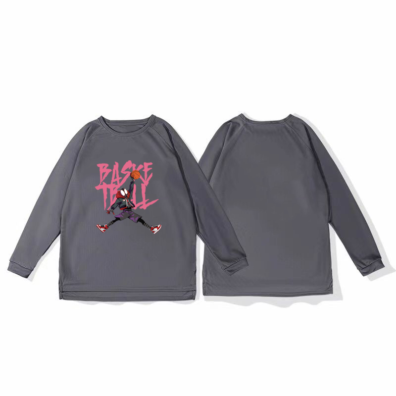Spider Man Slam Dunk Mesh Quick Drying Sport Shoulder Long Sleeve T-shirt Training American Shooting Suit Running Breathable Autumn/Winter