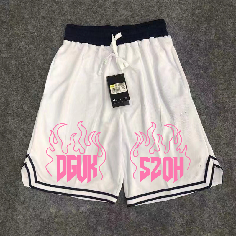 American quick drying mesh five point summer training letter striped basketball trendy brand loose sports fitness running shorts