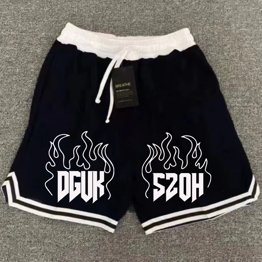 American quick drying mesh five point summer training letter striped basketball trendy brand loose sports fitness running shorts