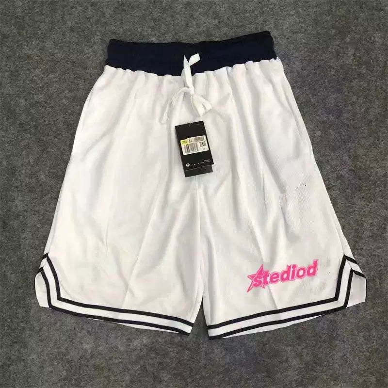 Basketball training quick drying American retro shorts, casual running shorts, fitness three quarter loose sports pants, four quarter pants