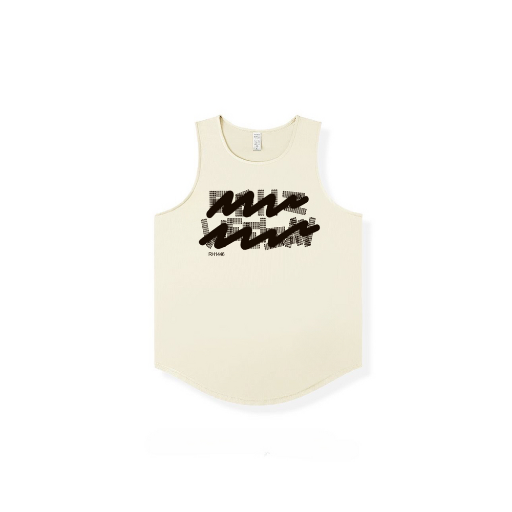 New Ins trendy brand summer ice silk cool sensation quick drying mesh breathable versatile men's and women's sleeveless camisole trendy