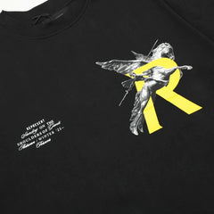 Representative Knight Pegasus R letter short sleeved American high street casual summer cotton loose men's and women's T-shirt trend