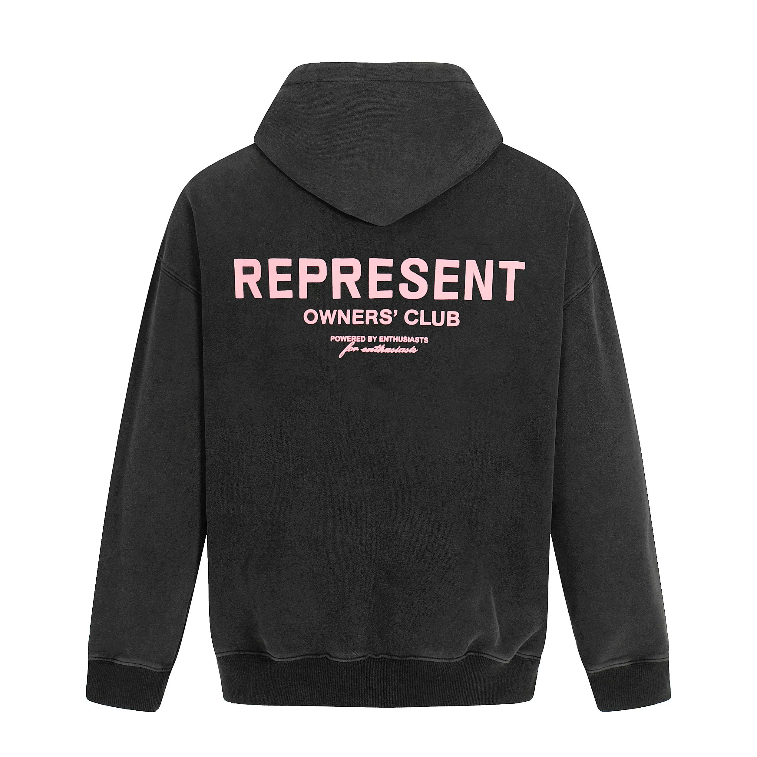 REPRESENT Slogan Letter American Washed Outdated Hoodie Trendy Brand Hip Hop Loose Casual Couple Style