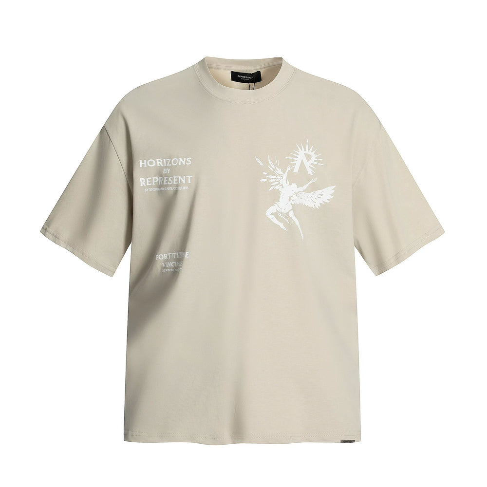 Representative angel goddess letter short sleeved American niche trendy brand high street summer pure cotton loose fitting men's and women's T-shirt