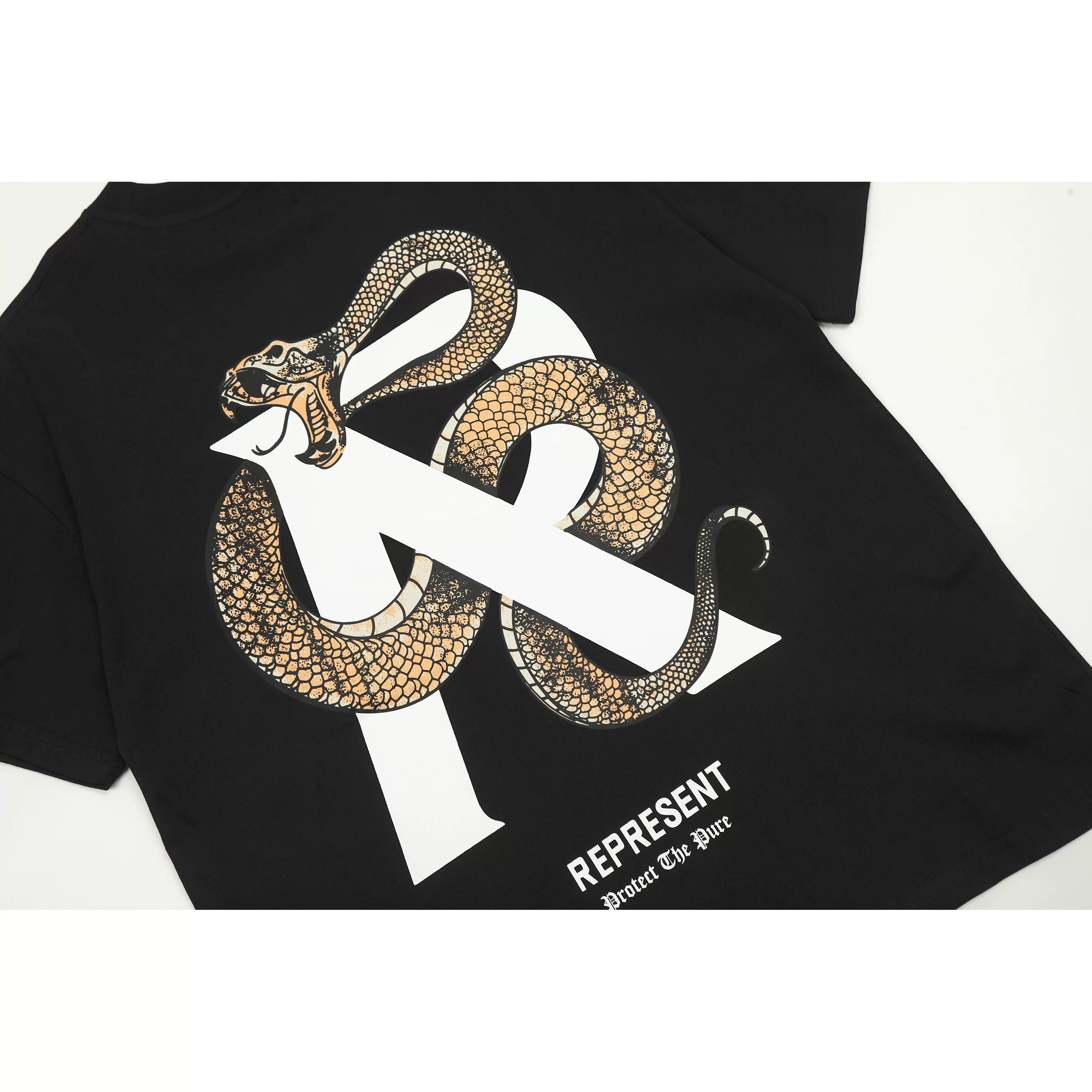 Representative Python R Letter Short Sleeve REP American Niche Trendy Brand High Street Summer Cotton Loose Men's and Women's T-shirt