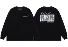 Enfants Riches Déprimés Small Chest Logo & Back Three-Panel Long-Sleeve  - Black