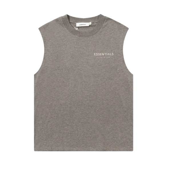 FOG Double Line ESSENTIALS Three Dimensional Letter Logo Summer Trendy High Street Loose Casual Sleeveless T-shirt Tank Top (23)