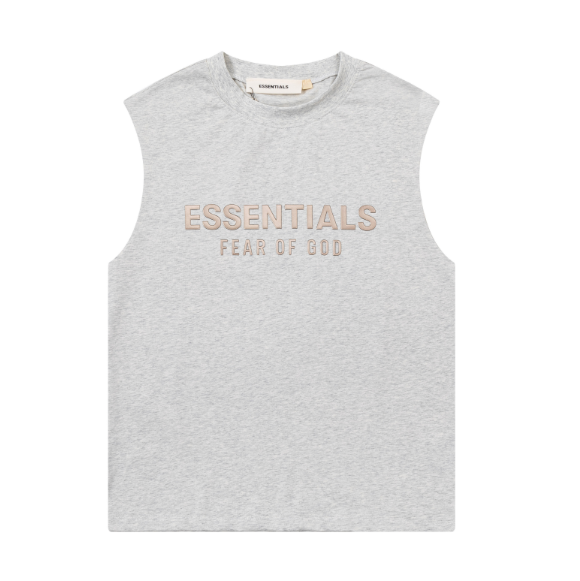FOG Double Line ESSENTIALS Three Dimensional Letter Logo Summer Trendy High Street Loose Casual Sleeveless T-shirt Tank Top (30)