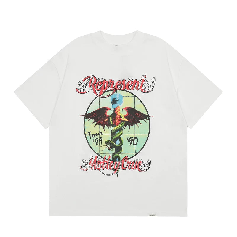 Representative Kru Clown Band Short Sleeve American High Street Casual Summer Cotton Loose Couple T-shirt