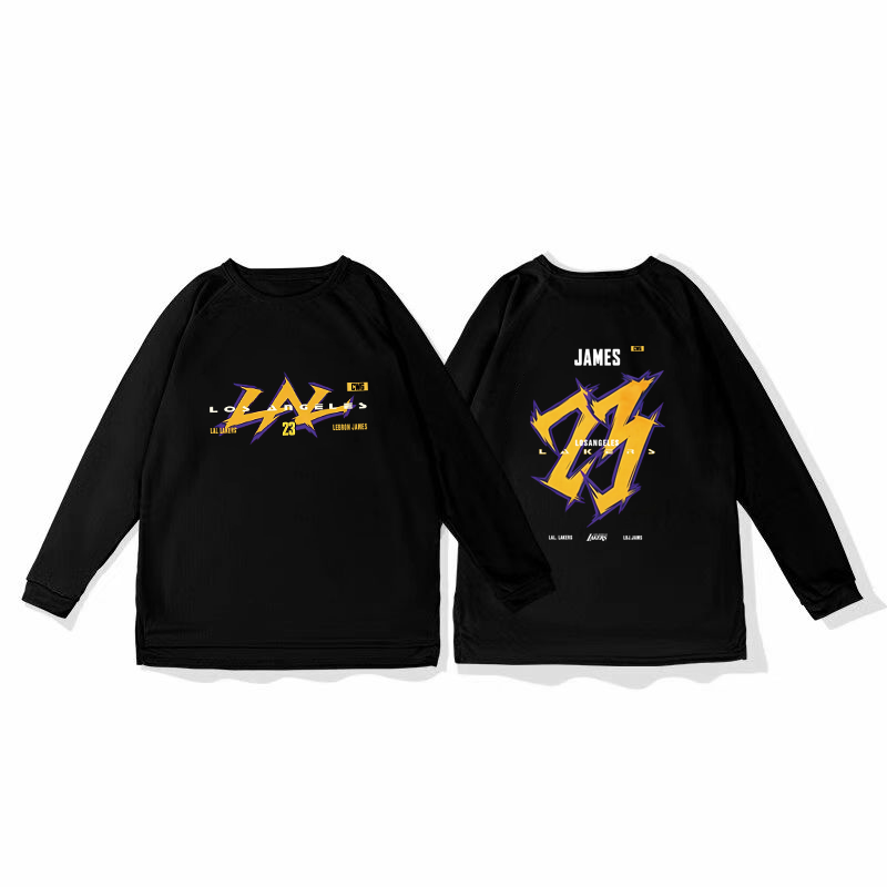 James' basketball training uniform, quick drying sports top, autumn and winter running fitness shooting suit, long sleeved loose winter