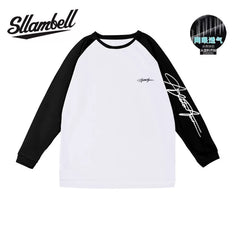 SLLAMBELL basketball quick drying long sleeved mesh sports t-shirt men's American English hip-hop street shooting suit patchwork