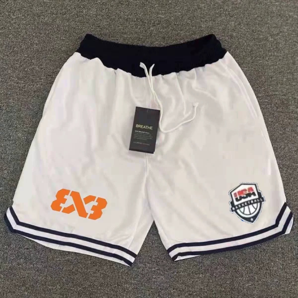 American shorts basketball 3v3 training five point shorts quick drying mesh three on three master tournament sports loose casual pants