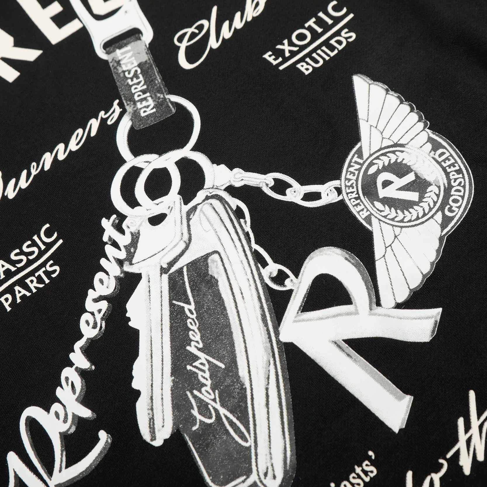 REPRESENT REP Luxury Car Keychain American Hooded Hoodie High Street Hip Hop Loose Casual Couple Style Trendy