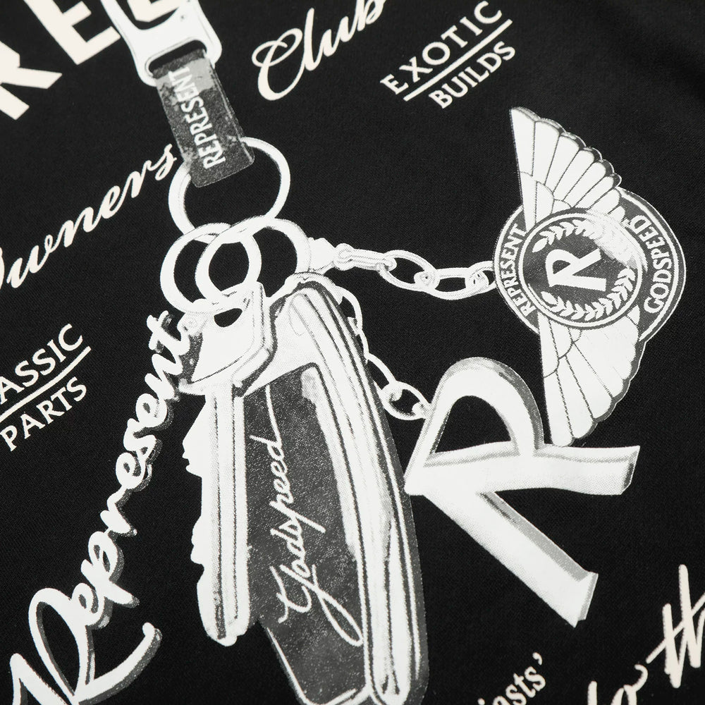 REPRESENT REP Luxury Car Keychain American Hooded Hoodie High Street Hip Hop Loose Casual Couple Style Trendy