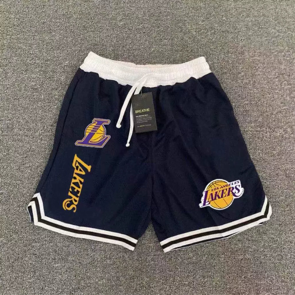 Lakers men's loose casual breathable running sports pants, American basketball training shorts, quick drying shooting pants