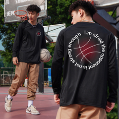 New Spring and Autumn [Sunset Basketball] Mesh Quick drying Sports Shoulder Long sleeved T-shirt for Men's Training American Shooting Suit