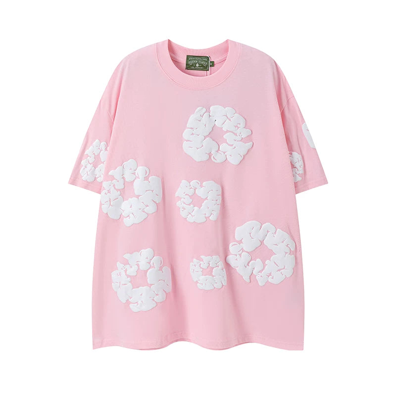 Denim Tears Cotton Wreath Graphic T-Shirt - Pink / Oversized US Streetwear