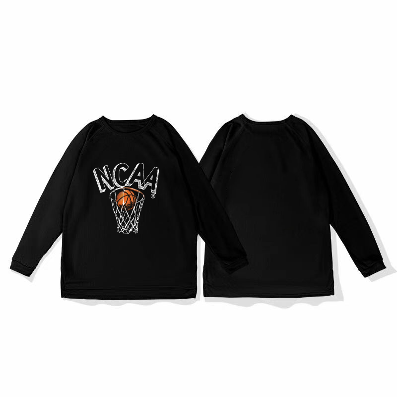 New NCAA mesh quick drying sport shoulder long sleeved t-shirt for men's training, American shooting suit, breathable running, autumn and winter