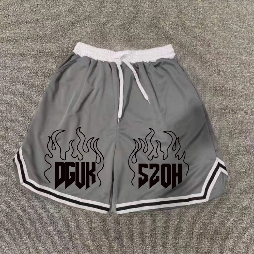 American quick drying mesh five point summer training letter striped basketball trendy brand loose sports fitness running shorts