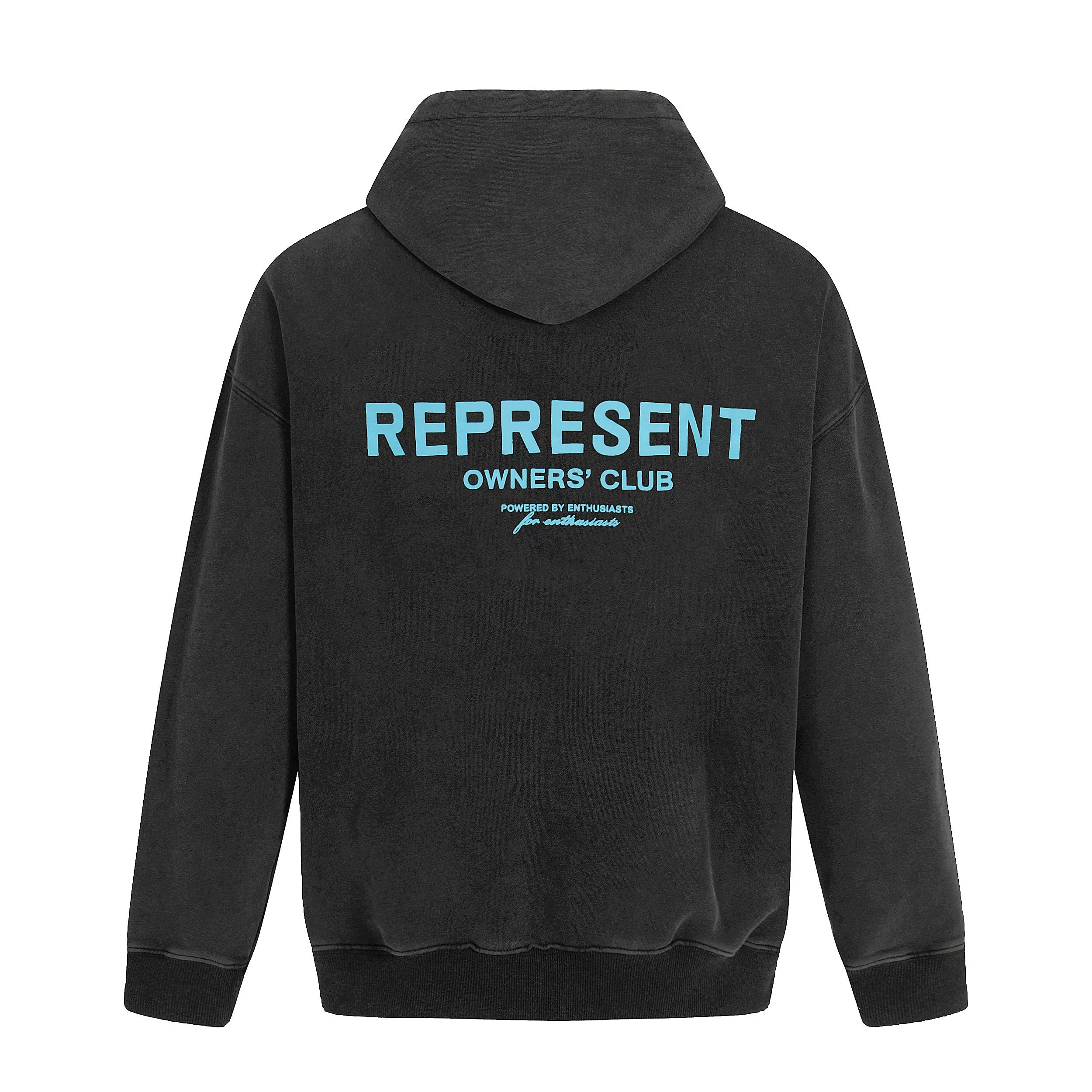 REPRESENT Slogan Letter American Washed Outdated Hoodie Trendy Brand Hip Hop Loose Casual Couple Style