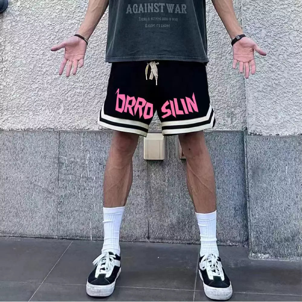 New American style trendy high street basketball quick drying men's casual summer shorts loose sports pants five quarter shorts ball pants