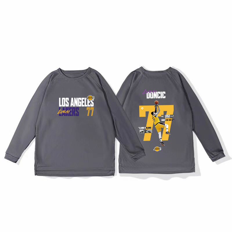Lakers Dongqi basketball training uniform, quick drying sports top, autumn and winter running fitness shooting suit, long sleeved loose winter