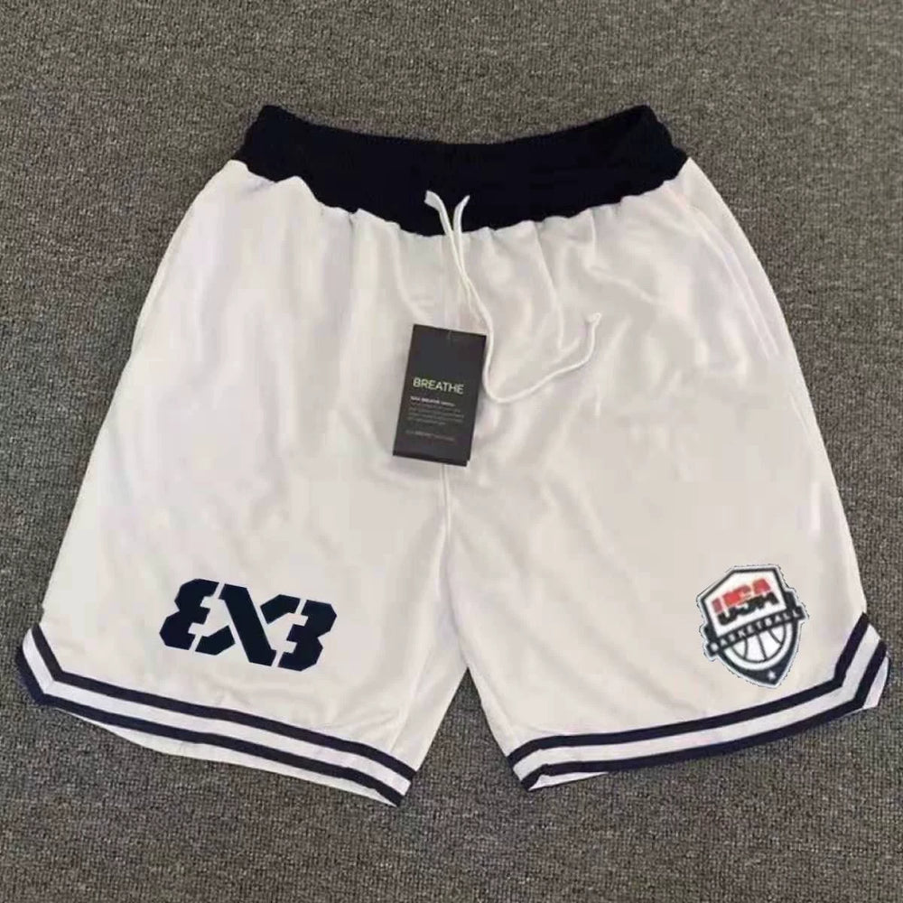 American shorts basketball 3v3 training five point shorts quick drying mesh three on three master tournament sports loose casual pants