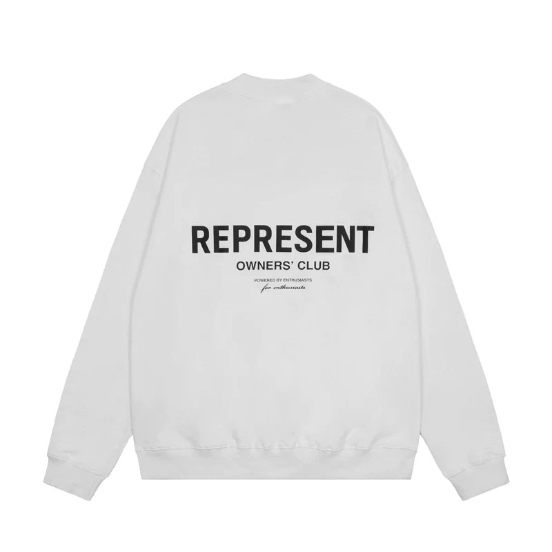 Representative small label basic letter round neck hoodie loose casual American fashion brand men's and women's pullover jacket trendy