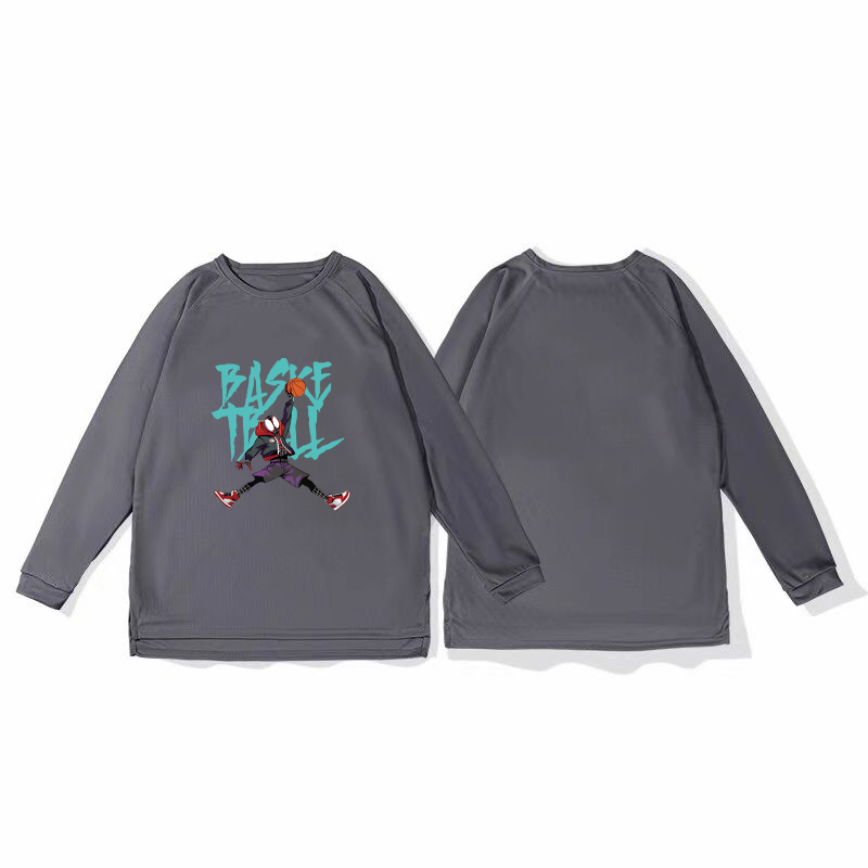 Spider Man Slam Dunk Mesh Quick Drying Sport Shoulder Long Sleeve T-shirt Training American Shooting Suit Running Breathable Autumn/Winter