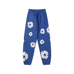 Denim Tears Cotton Wreath Graphic Sweatpants - Royal Blue / Relaxed Streetwear Fit