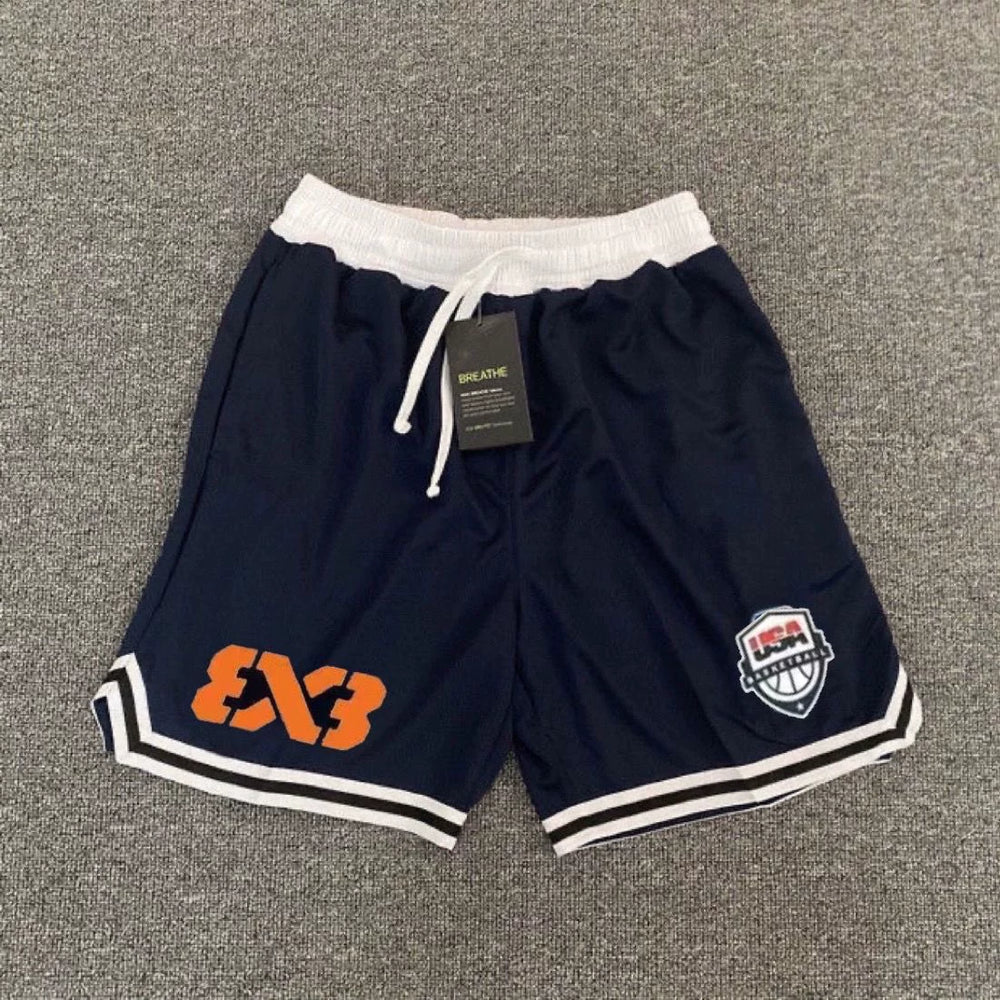 American shorts basketball 3v3 training five point shorts quick drying mesh three on three master tournament sports loose casual pants