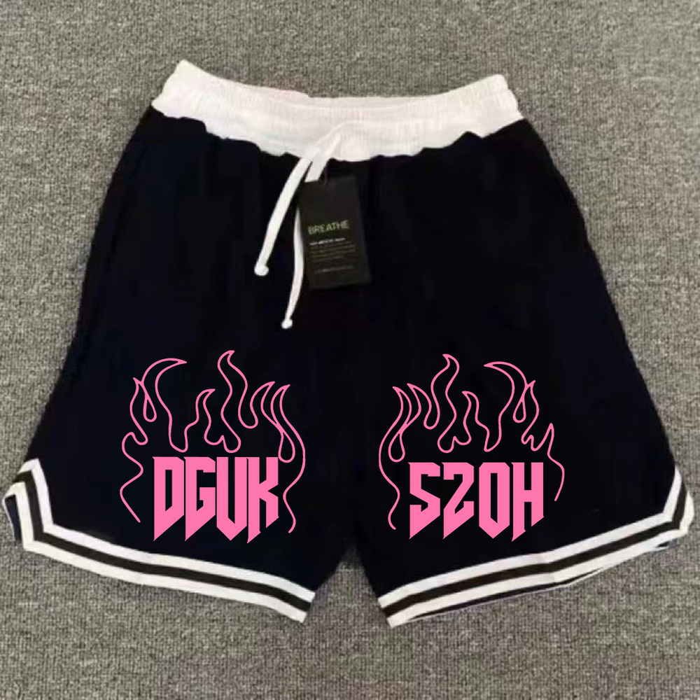 American quick drying mesh five point summer training letter striped basketball trendy brand loose sports fitness running shorts