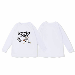 Irving autumn American basketball long sleeved training shooting suit trendy men's loose quick drying sports short sleeved T-shirt fitness suit