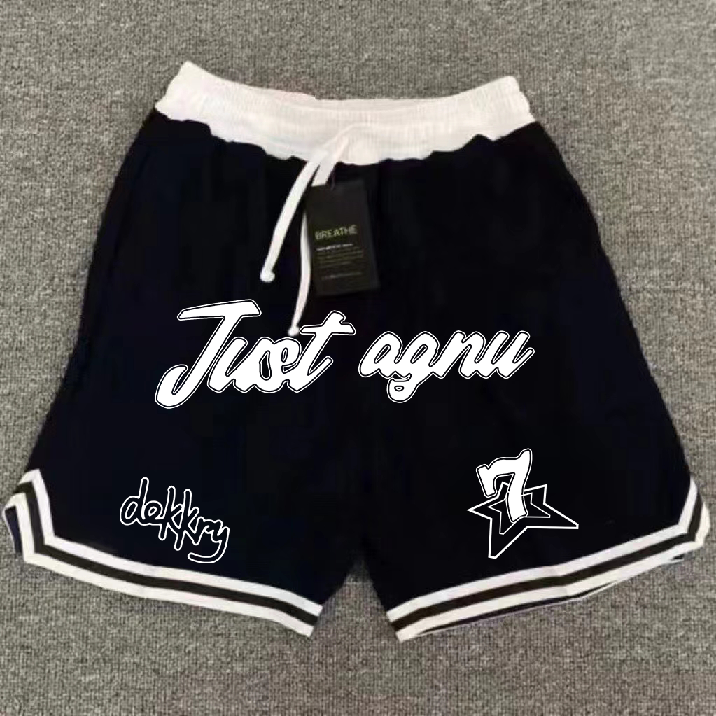 Printed American basketball shorts, quick drying mesh five quarter pants, training stripes, trendy sports, loose fit, fitness, running, summer