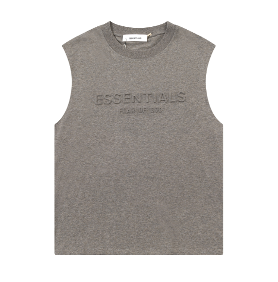 FOG Double Line ESSENTIALS Three Dimensional Letter Logo Summer Trendy High Street Loose Casual Sleeveless T-shirt Tank Top (15)