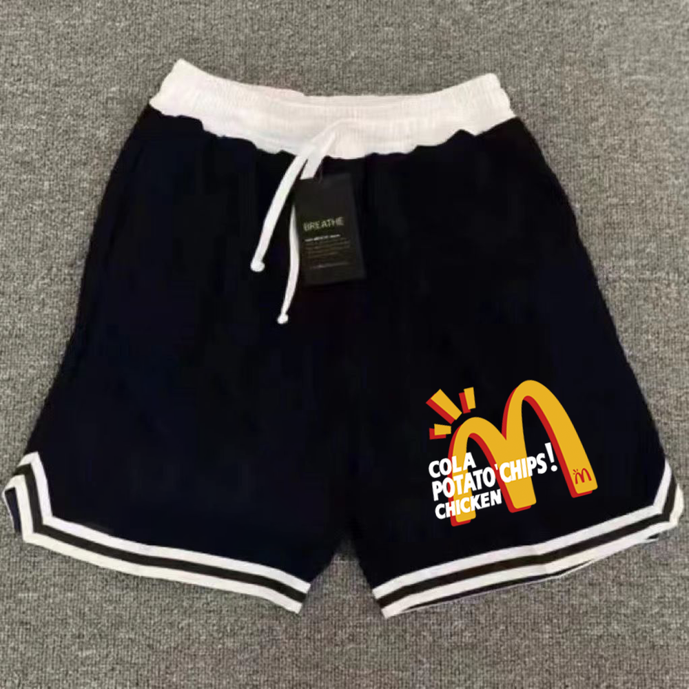 Summer basketball shorts men's breathable thin running training quick drying fitness casual loose versatile sports five quarter pants
