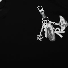 Representative car keychain letter short sleeved American niche trendy brand high street summer pure cotton loose fitting men's and women's T-shirt